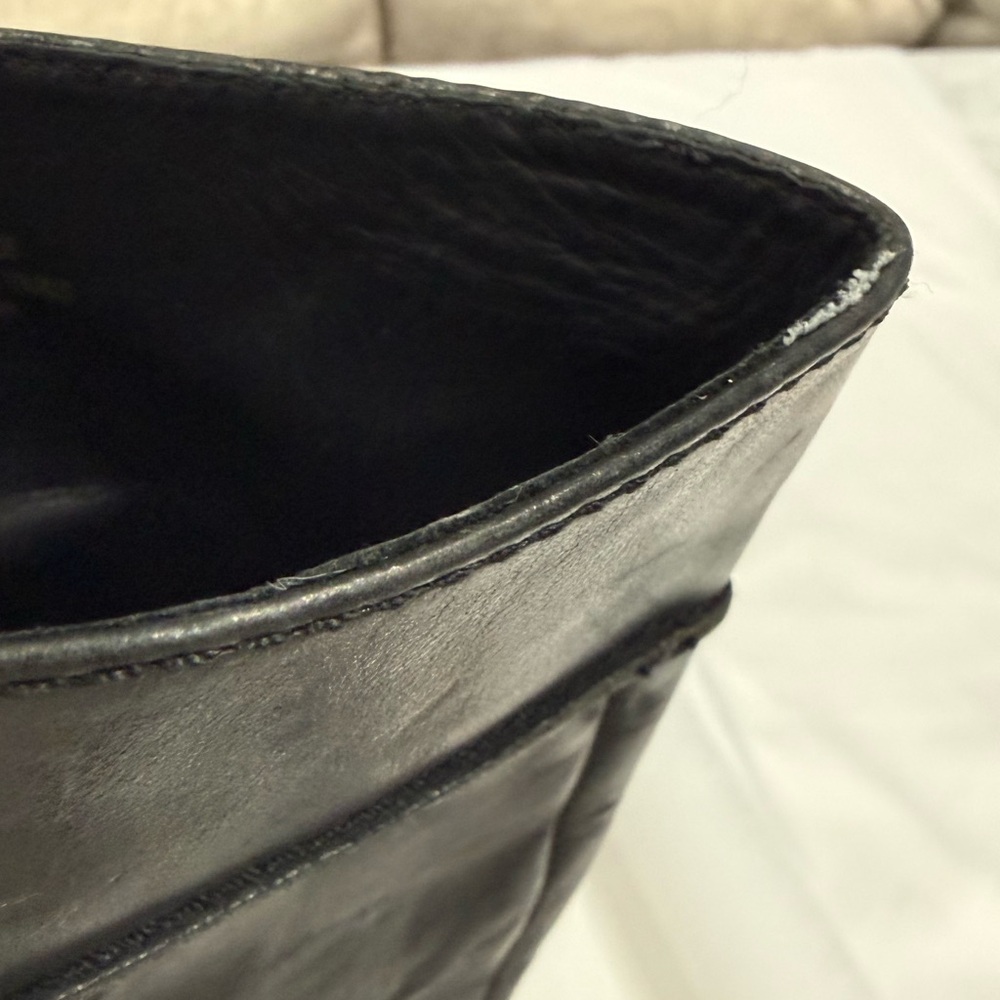Kork -Ease Black Leather Silver Studded Tall Boots. Chuncky Heel Minor Flaws - Picture 8 of 11